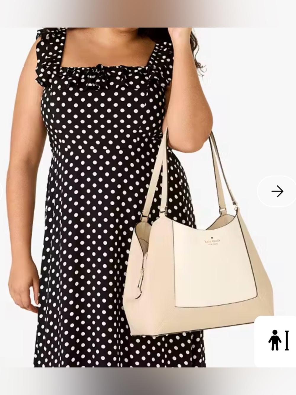 kate spade Two-Tone Pebbled Shoulder Tote in Taupe and White